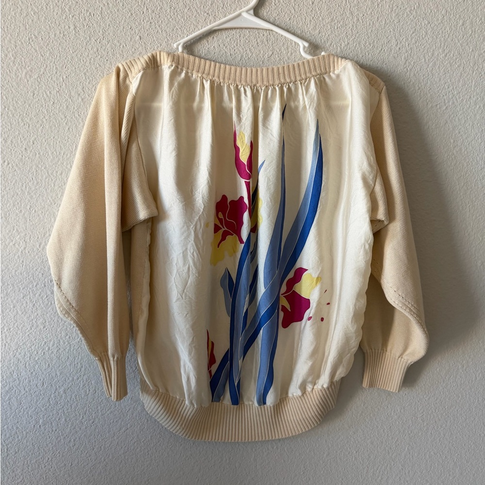 Floral Print Batwing Sleeve Blouse